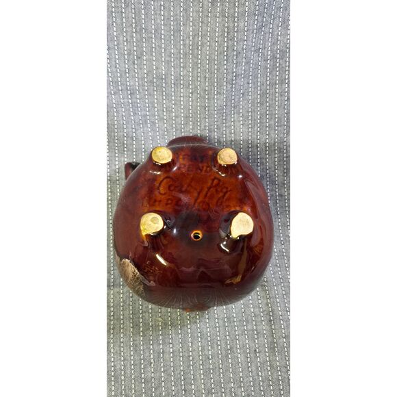 Vintage 1957 Corky Pig Brown Ceramic Piggy Bank Hull Pottery USA - Picture 6 of 11